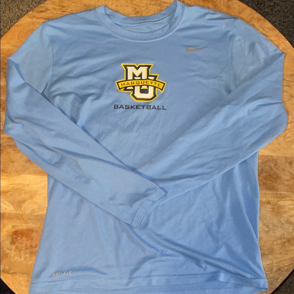 Nike Dri-Fit Marquette Basketball Long Sleeve Shirt - Light Blue